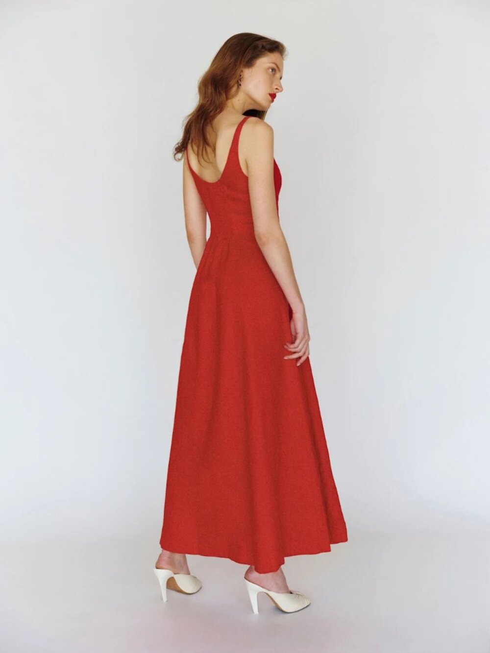 Reformation Fraise Linen Dress in lipstick red NWT - Picture 3 of 5